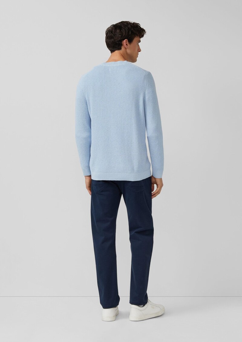 Strickpullover mit Crew Neck und Strukturmuster