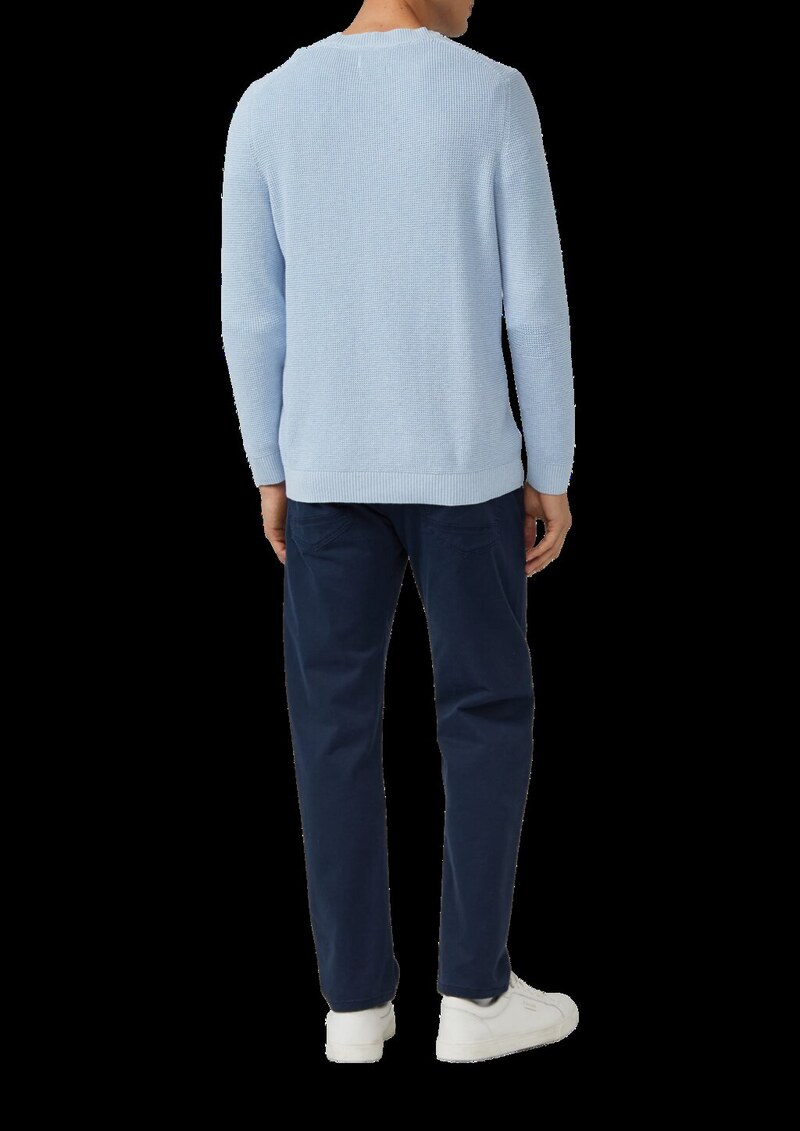 Strickpullover mit Crew Neck und Strukturmuster