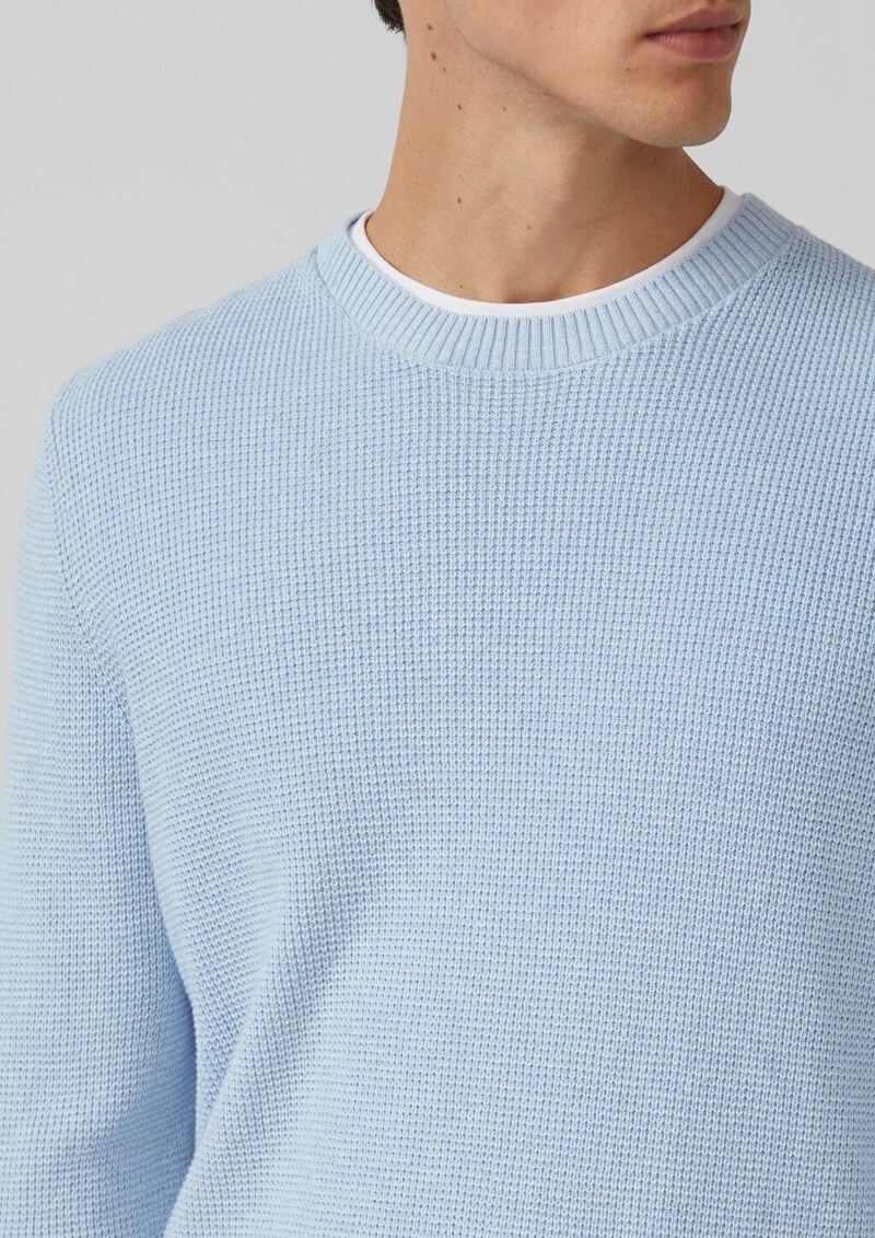 Strickpullover mit Crew Neck und Strukturmuster