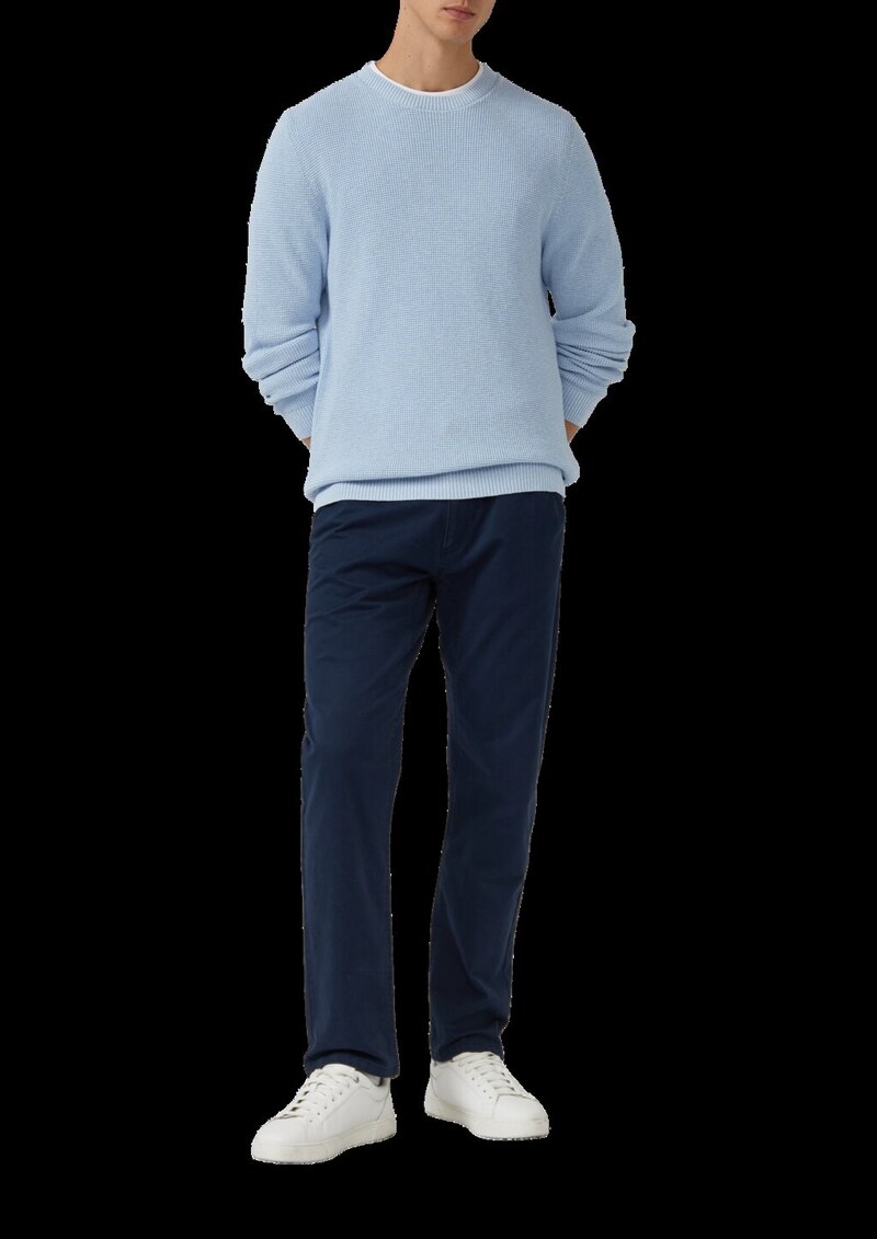 Strickpullover mit Crew Neck und Strukturmuster