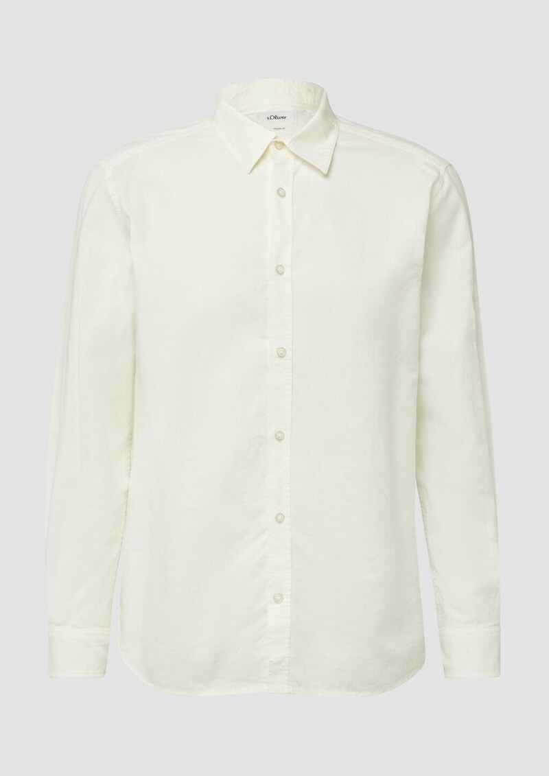 Regular Fit: Strukturiertes Hemd mit Kentkragen