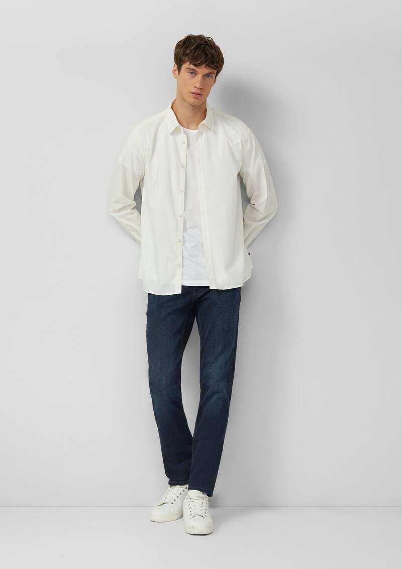 Regular Fit: Strukturiertes Hemd mit Kentkragen
