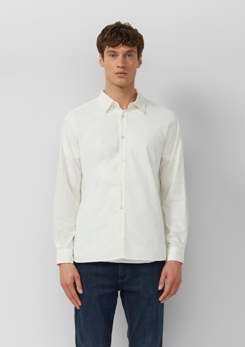 Regular Fit: Strukturiertes Hemd mit Kentkragen