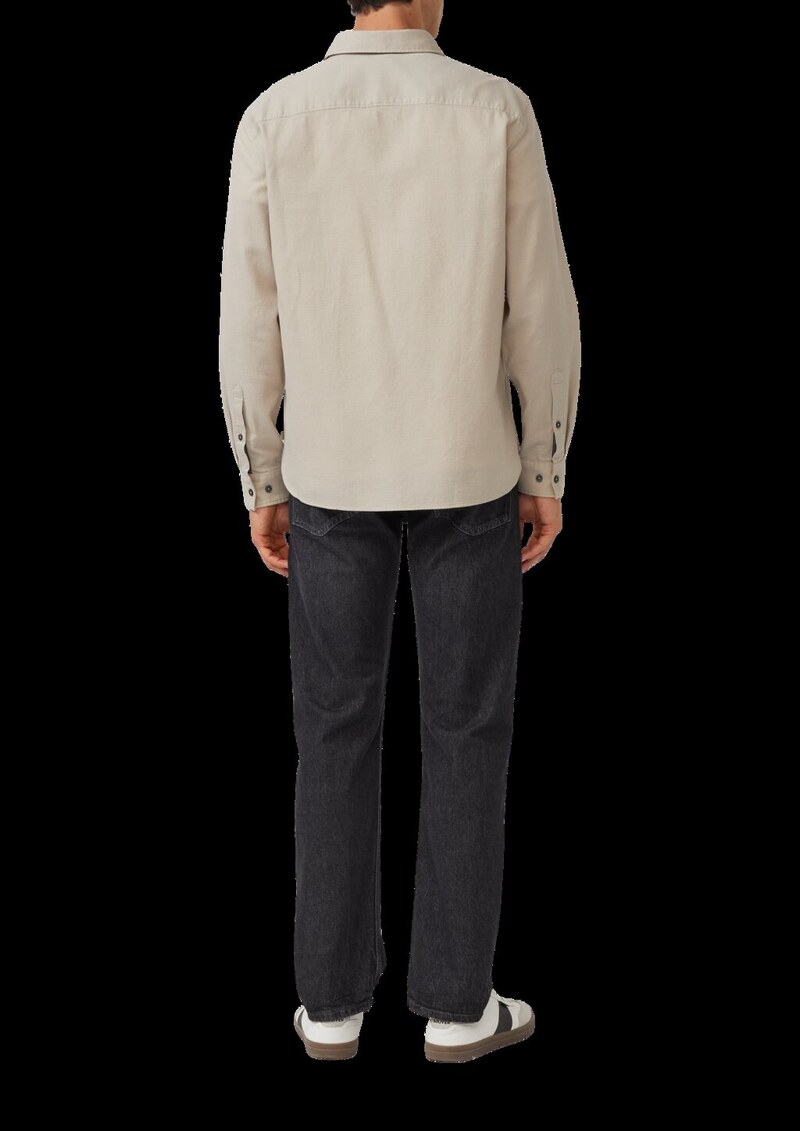 Regular Fit: Strukturiertes Baumwollhemd mit Brusttasche