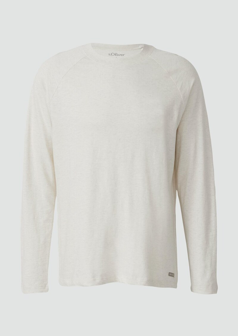 Meliertes Longsleeve aus reiner Baumwolle mit Raglanarm