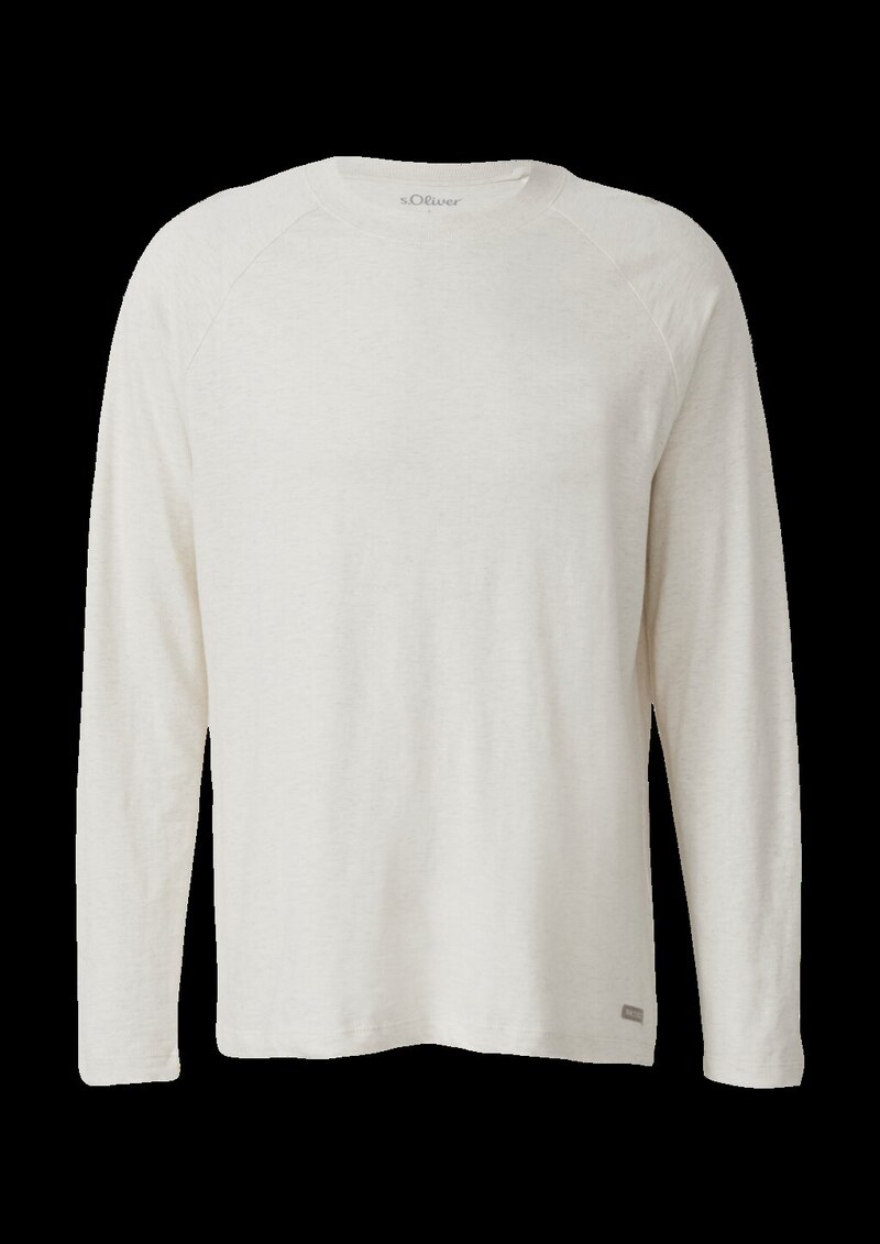 Meliertes Longsleeve aus reiner Baumwolle mit Raglanarm