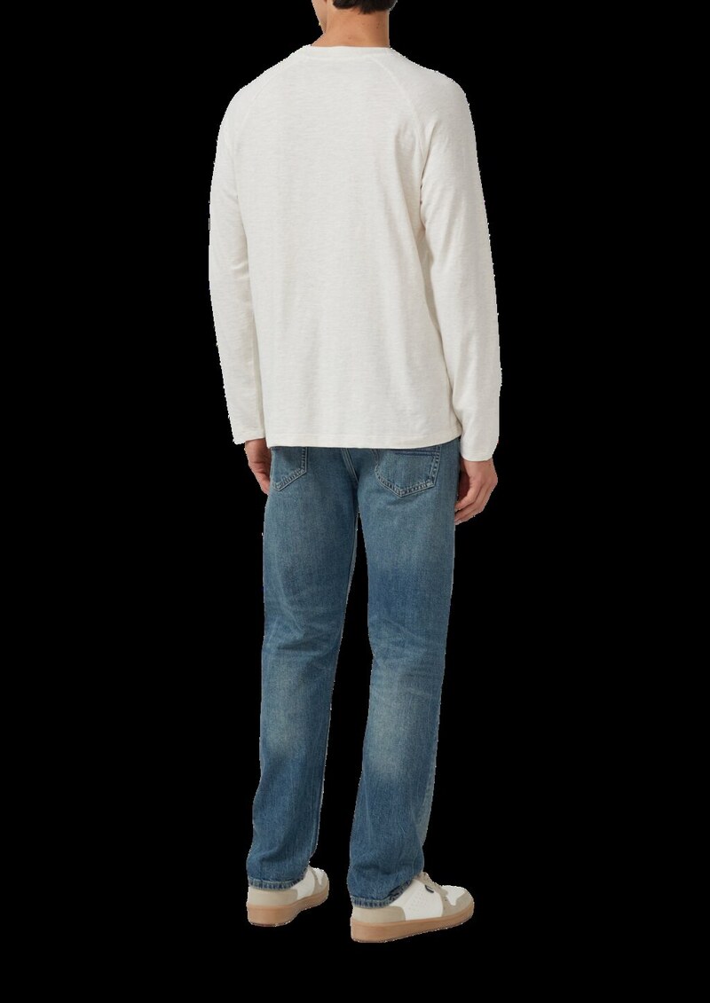 Meliertes Longsleeve aus reiner Baumwolle mit Raglanarm