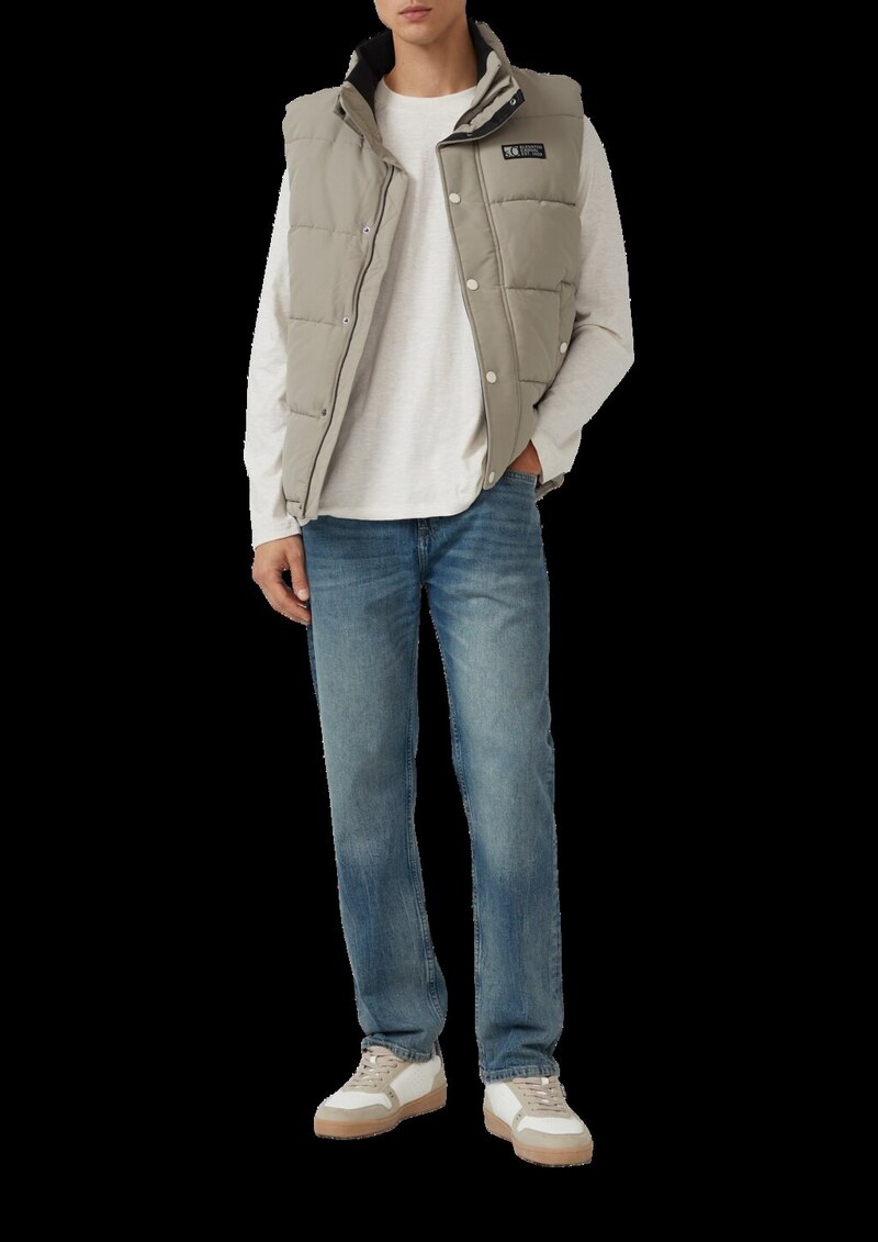 Meliertes Longsleeve aus reiner Baumwolle mit Raglanarm