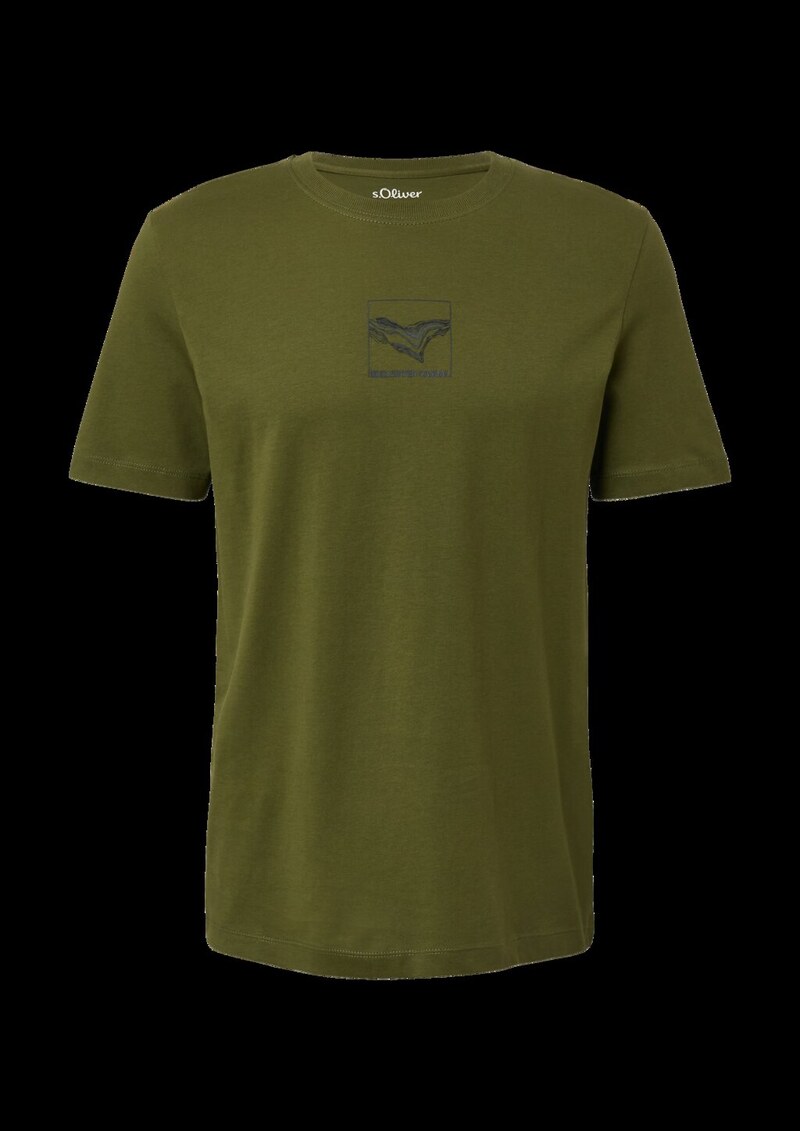 Baumwoll-T-Shirt mit Crew Neck und Front-Print