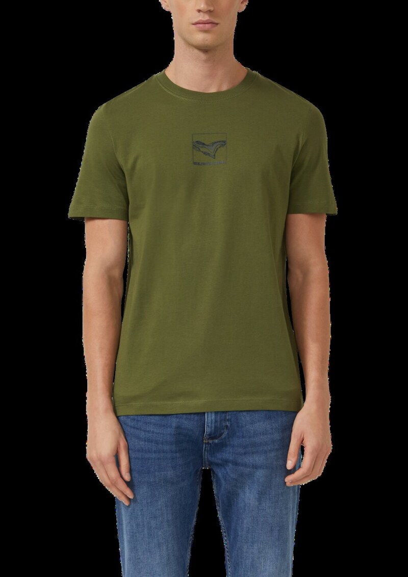 Baumwoll-T-Shirt mit Crew Neck und Front-Print