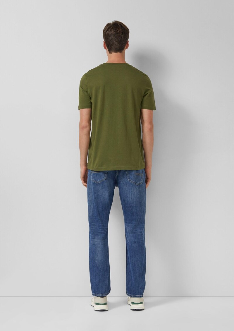 Baumwoll-T-Shirt mit Crew Neck und Front-Print