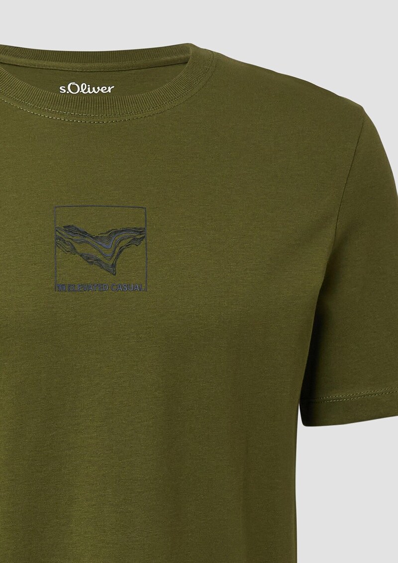 Baumwoll-T-Shirt mit Crew Neck und Front-Print