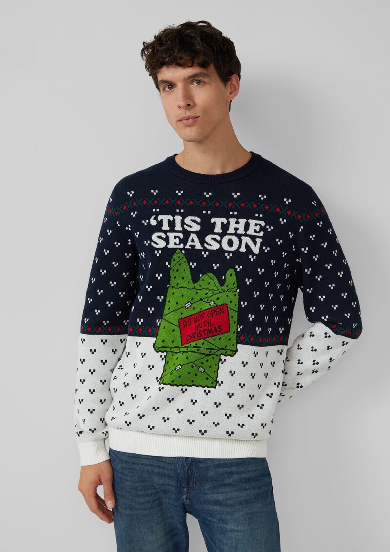 Weihnachtspullover aus reiner Baumwolle mit Peanuts®-Motiv