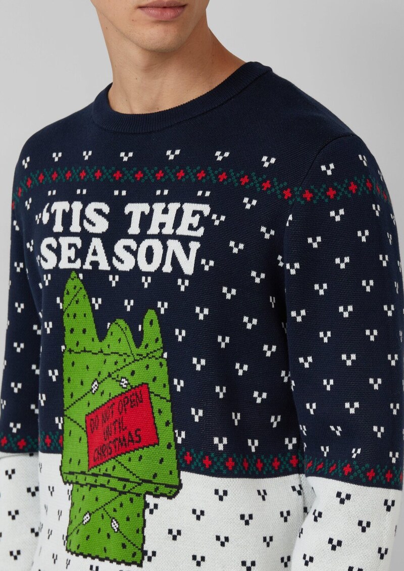 Weihnachtspullover aus reiner Baumwolle mit Peanuts®-Motiv