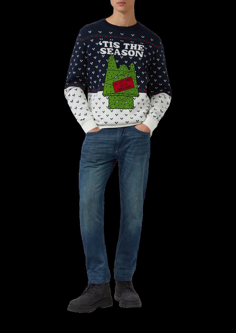 Weihnachtspullover aus reiner Baumwolle mit Peanuts®-Motiv