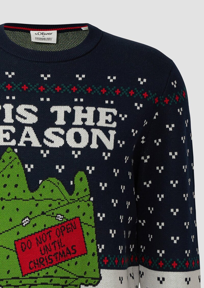 Weihnachtspullover aus reiner Baumwolle mit Peanuts®-Motiv