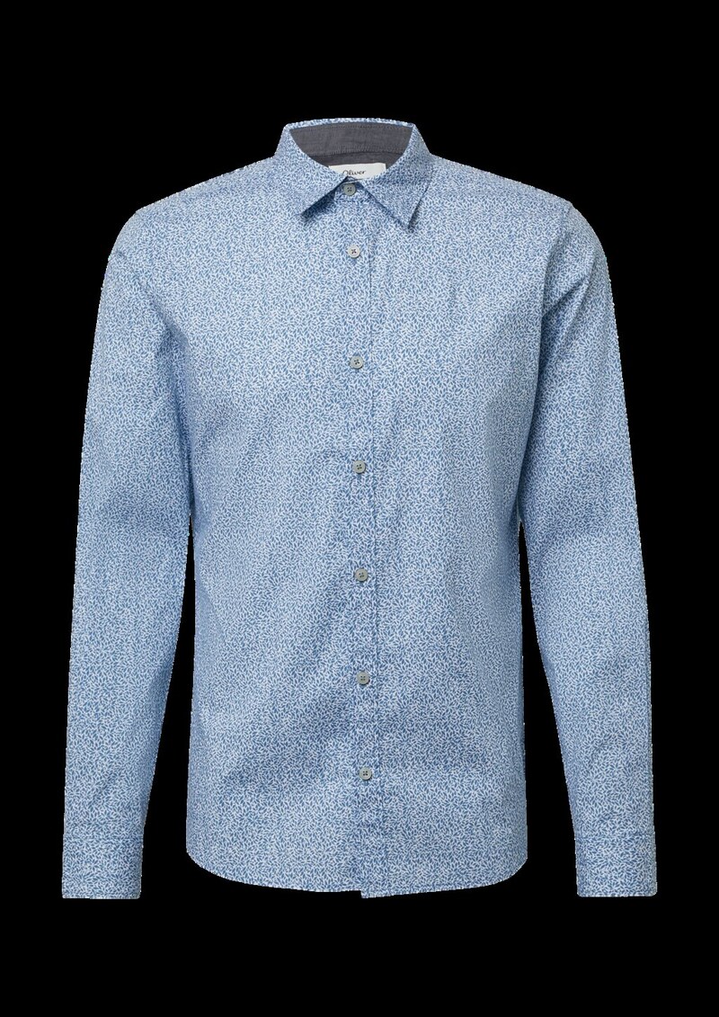Slim Fit: Hemd aus Baumwollstretch mit All-over-Print