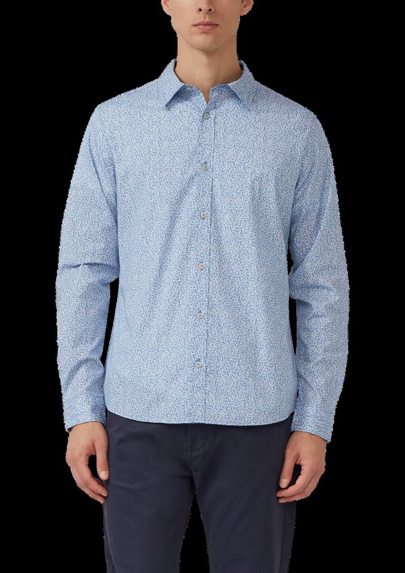 Slim Fit: Hemd aus Baumwollstretch mit All-over-Print