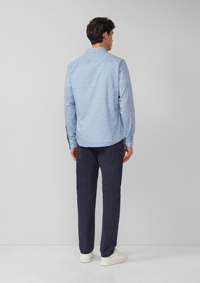 Slim Fit: Hemd aus Baumwollstretch mit All-over-Print