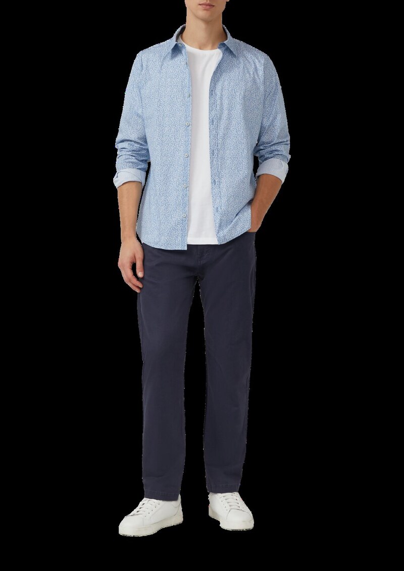 Slim Fit: Hemd aus Baumwollstretch mit All-over-Print