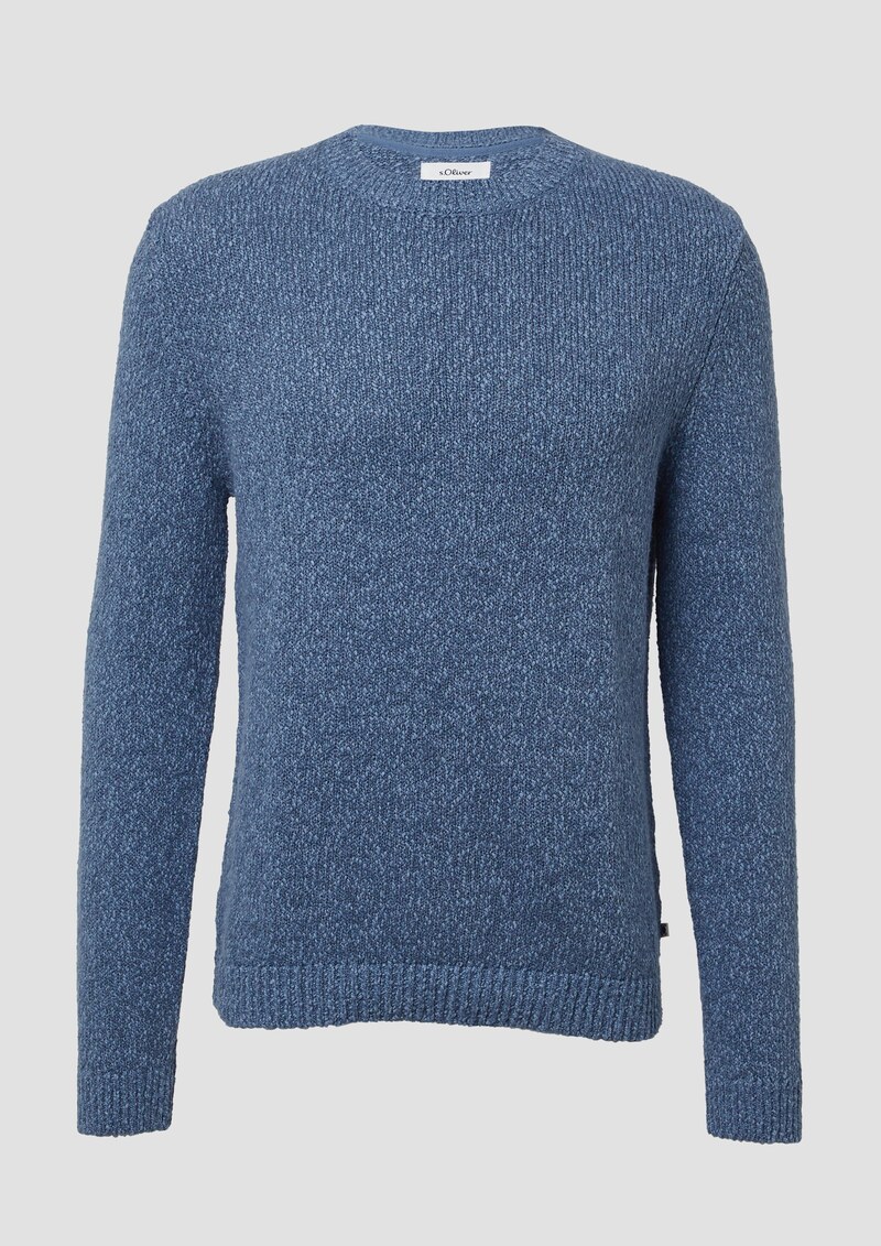 Strukturierter Pullover mit Flammgarn aus Baumwollmix