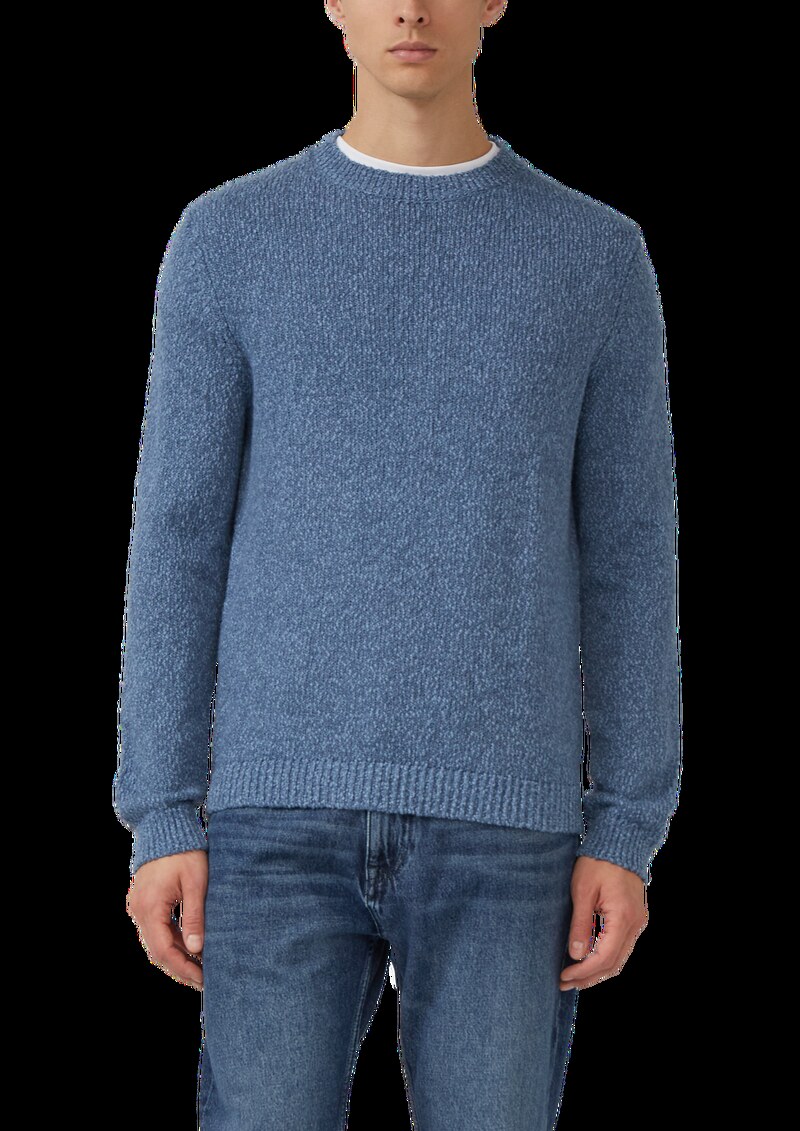 Strukturierter Pullover mit Flammgarn aus Baumwollmix