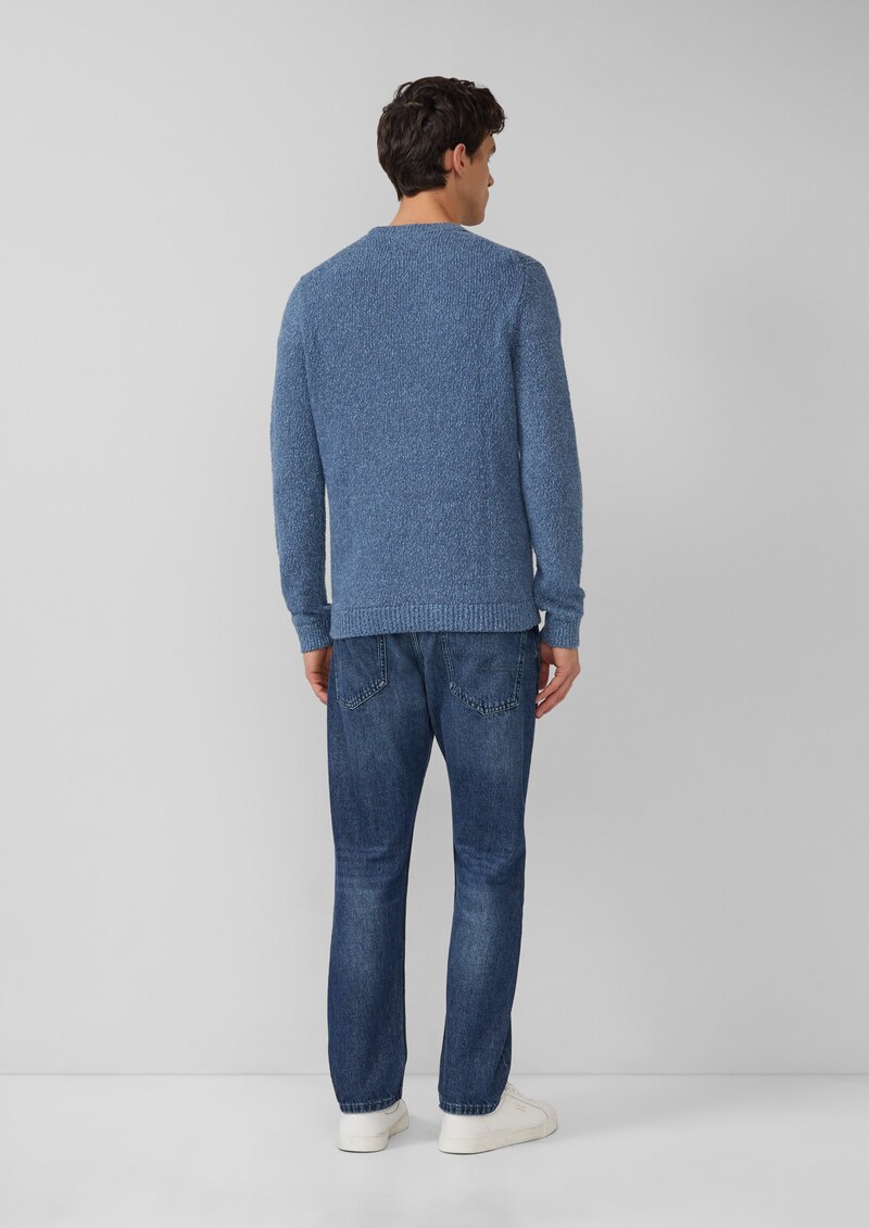 Strukturierter Pullover mit Flammgarn aus Baumwollmix