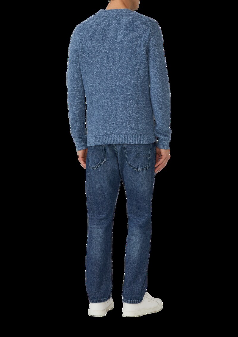 Strukturierter Pullover mit Flammgarn aus Baumwollmix