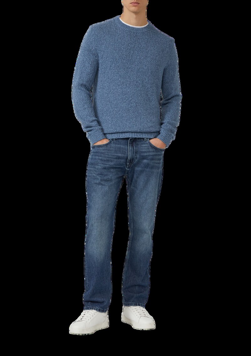 Strukturierter Pullover mit Flammgarn aus Baumwollmix