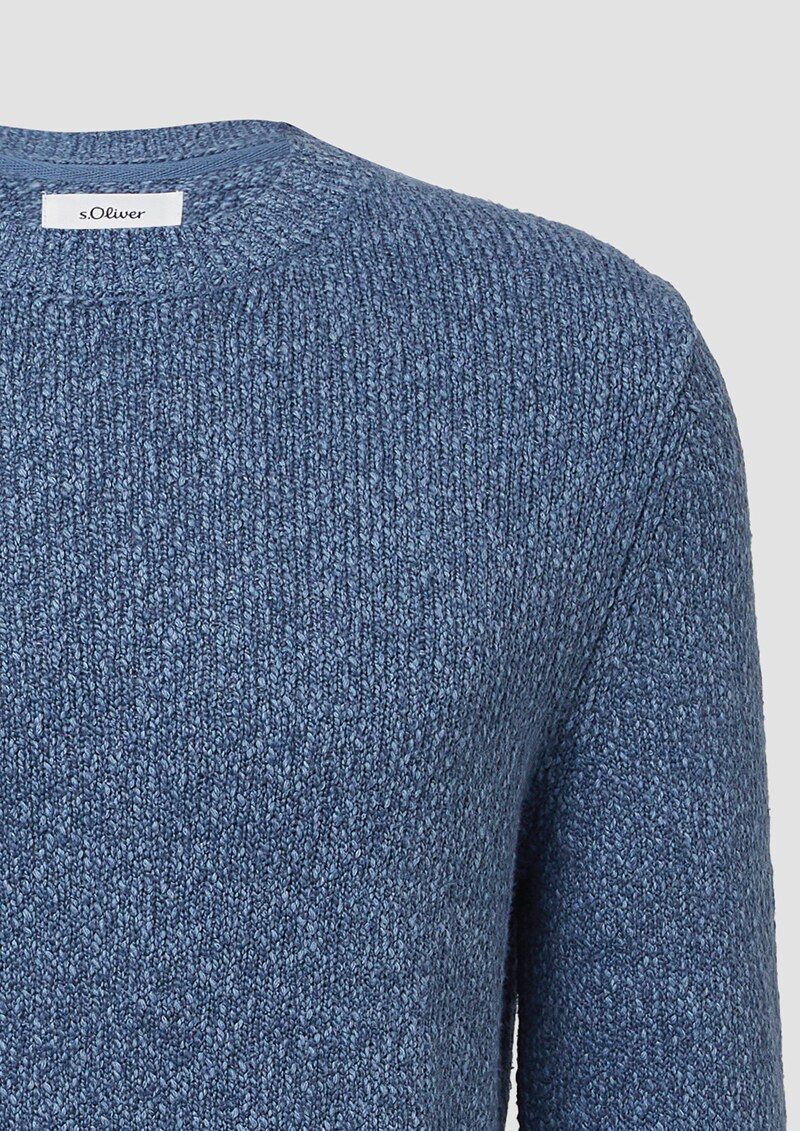 Strukturierter Pullover mit Flammgarn aus Baumwollmix