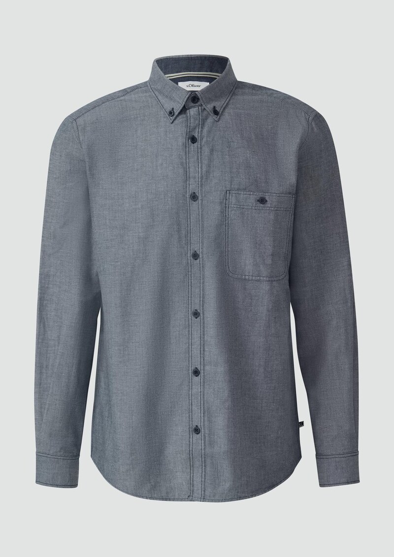 Regular Fit: Weiches Chambray-Hemd mit Button-Down-Kragen