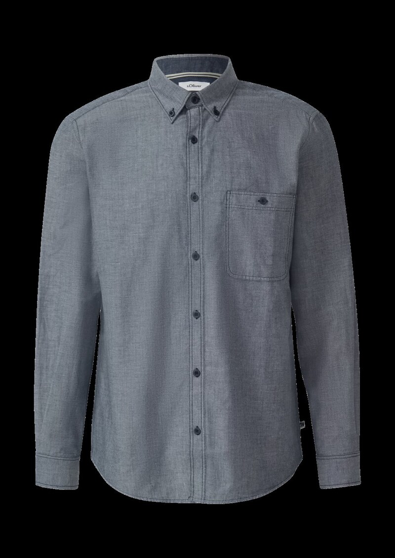 Regular Fit: Weiches Chambray-Hemd mit Button-Down-Kragen