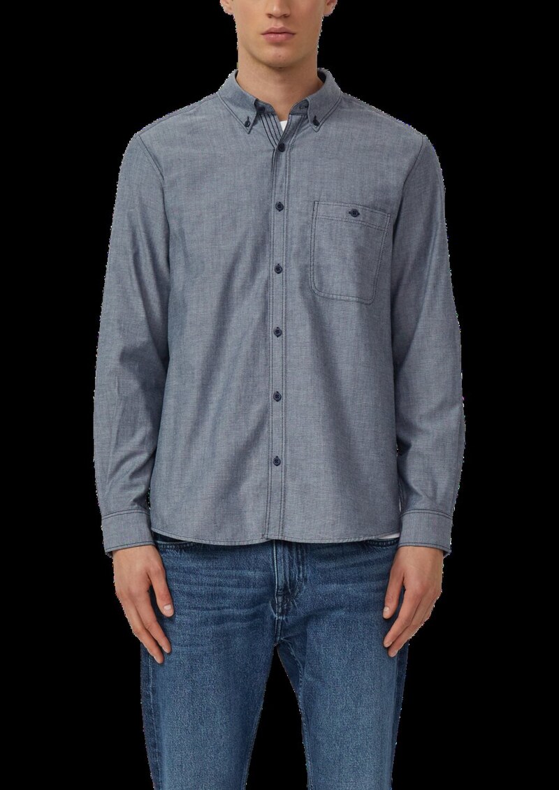 Regular Fit: Weiches Chambray-Hemd mit Button-Down-Kragen