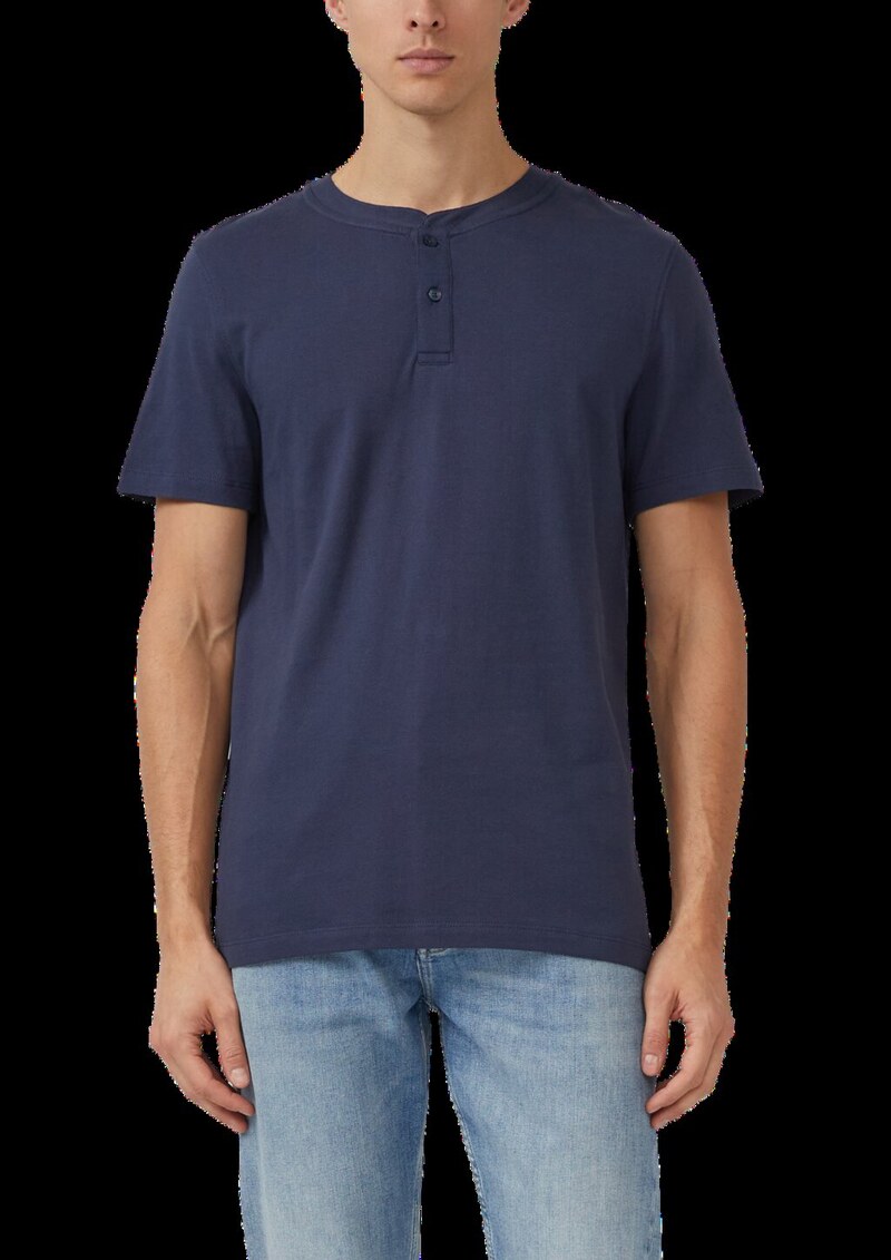 Shirt mit Henleyausschnitt und Fischgrät-Struktur