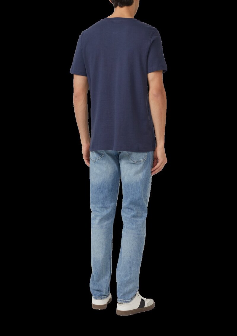 Shirt mit Henleyausschnitt und Fischgrät-Struktur