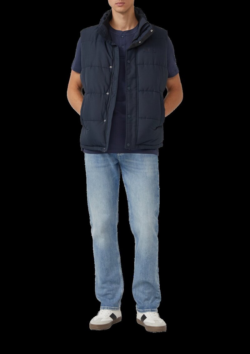 Shirt mit Henleyausschnitt und Fischgrät-Struktur