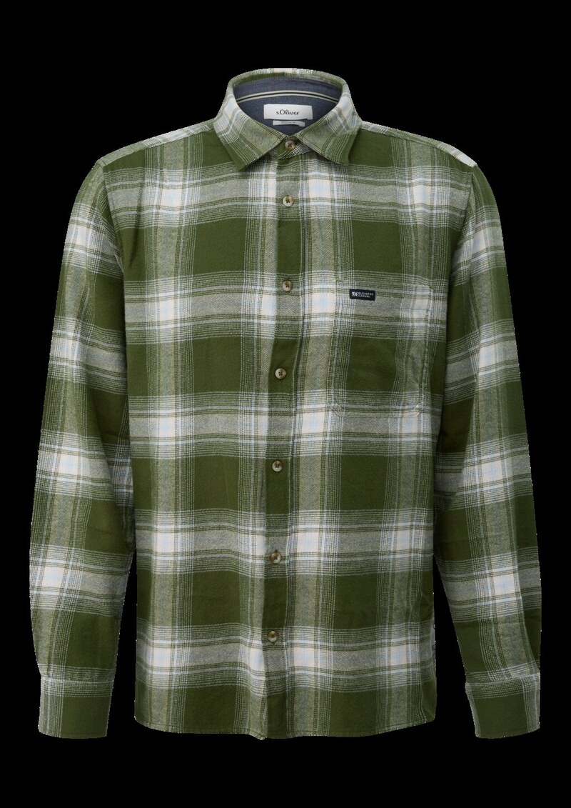 Regular Fit: Kariertes Flanellhemd mit Brusttasche