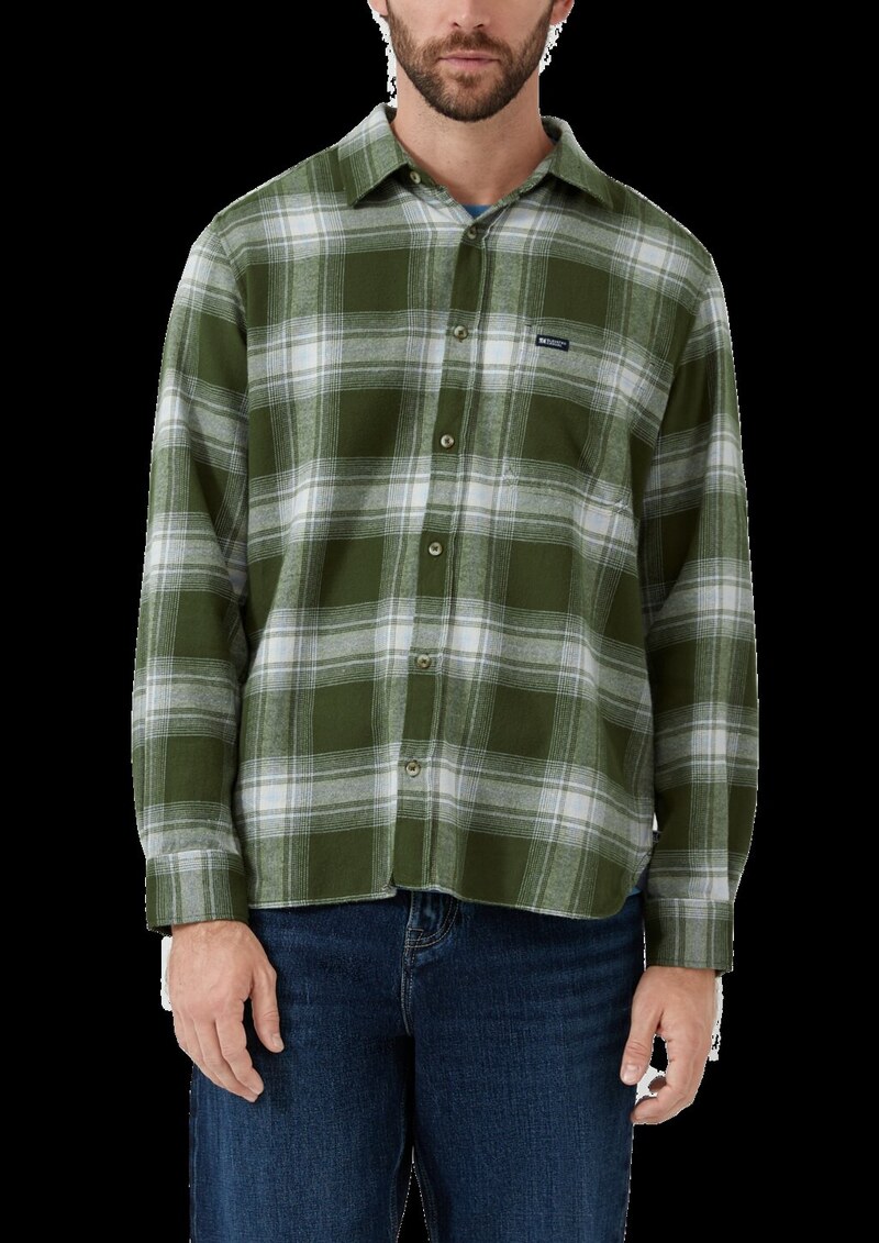 Regular Fit: Kariertes Flanellhemd mit Brusttasche