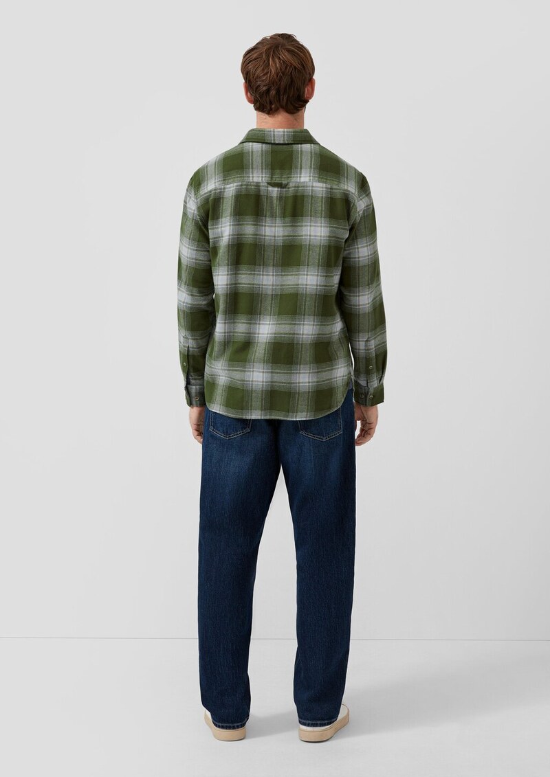 Regular Fit: Kariertes Flanellhemd mit Brusttasche