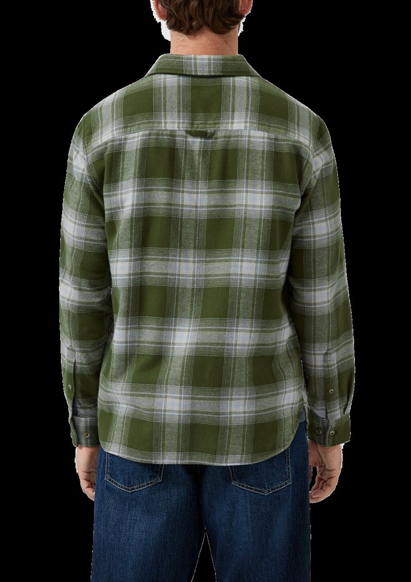 Regular Fit: Kariertes Flanellhemd mit Brusttasche