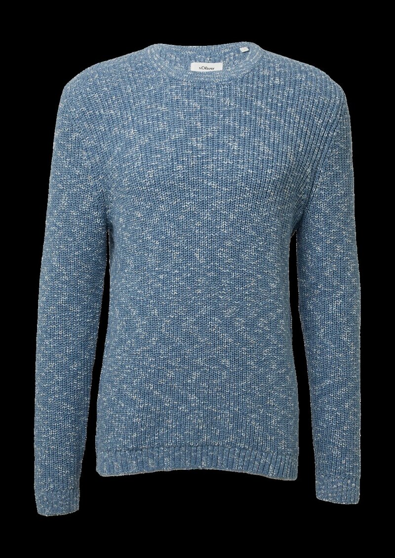 Struktur-Pullover in Bi-Color-Optik aus Baumwollmix