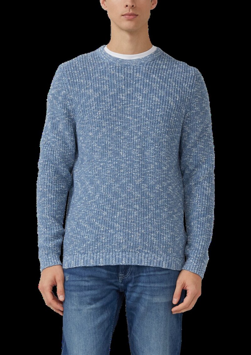 Struktur-Pullover in Bi-Color-Optik aus Baumwollmix