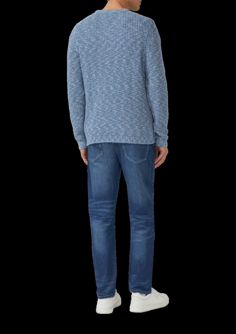 Struktur-Pullover in Bi-Color-Optik aus Baumwollmix