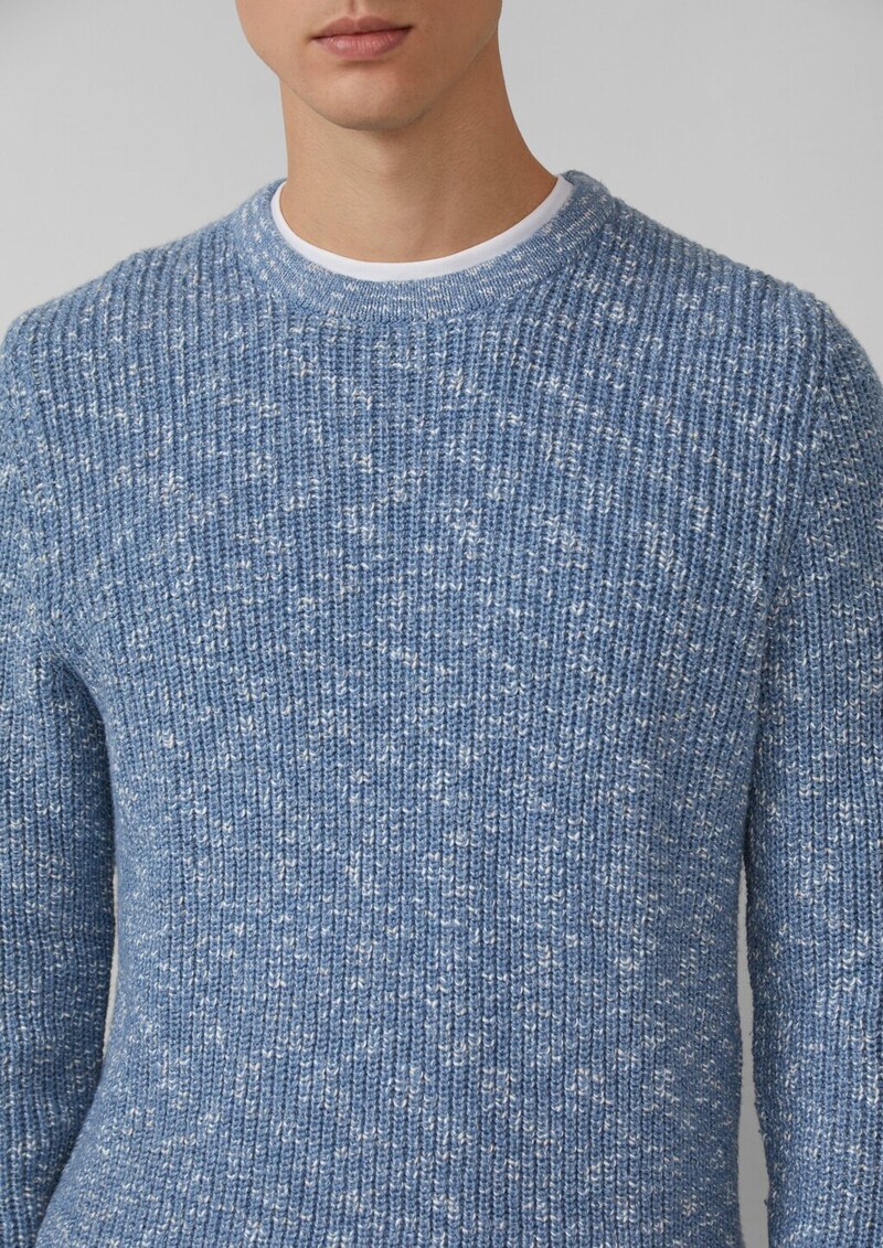Struktur-Pullover in Bi-Color-Optik aus Baumwollmix
