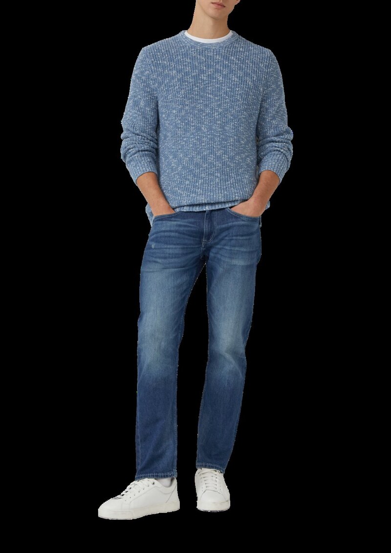 Struktur-Pullover in Bi-Color-Optik aus Baumwollmix