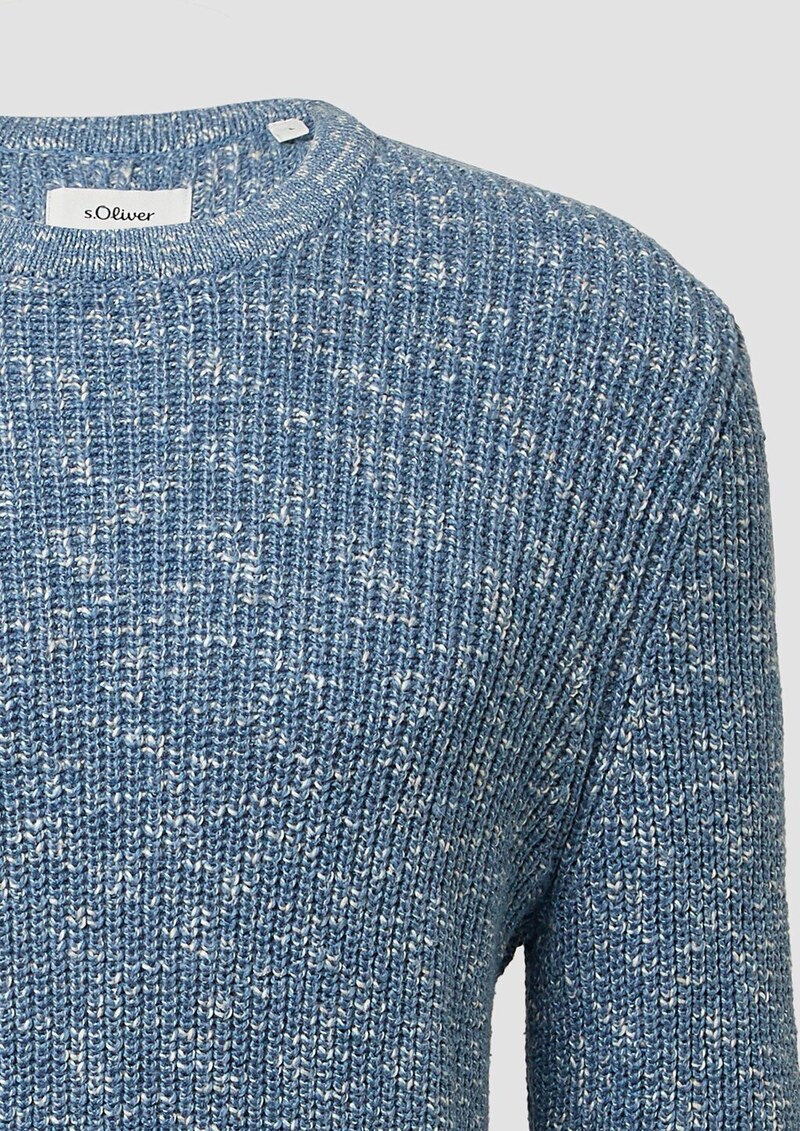 Struktur-Pullover in Bi-Color-Optik aus Baumwollmix