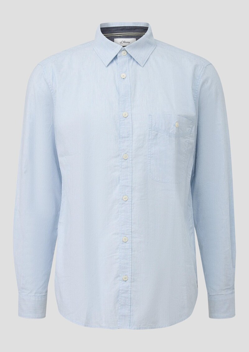 Regular Fit: Strukturiertes Hemd mit Brusttasche