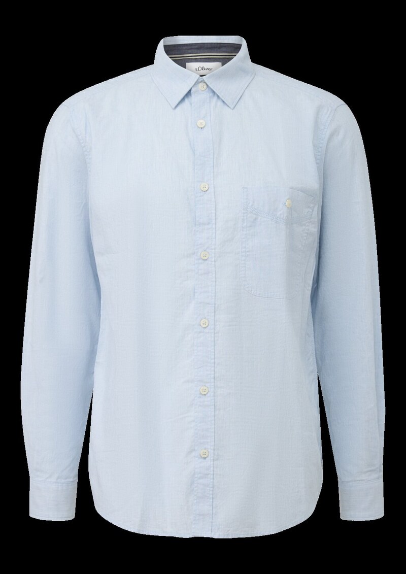 Regular Fit: Strukturiertes Hemd mit Brusttasche