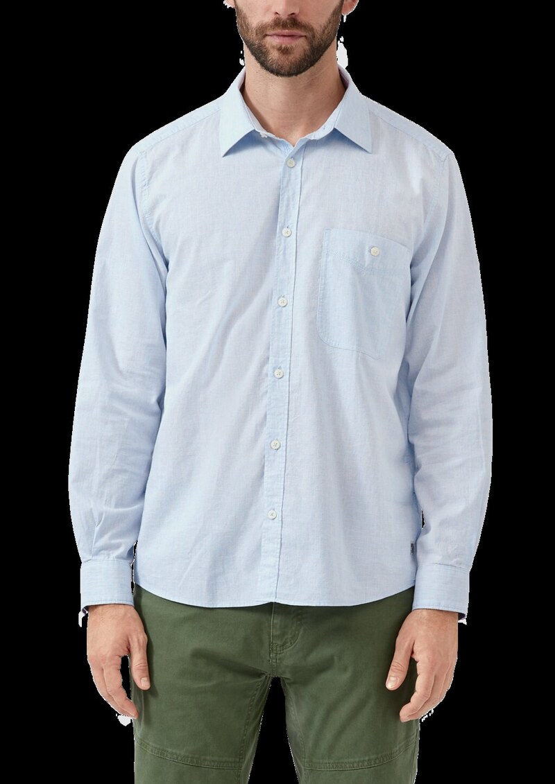 Regular Fit: Strukturiertes Hemd mit Brusttasche