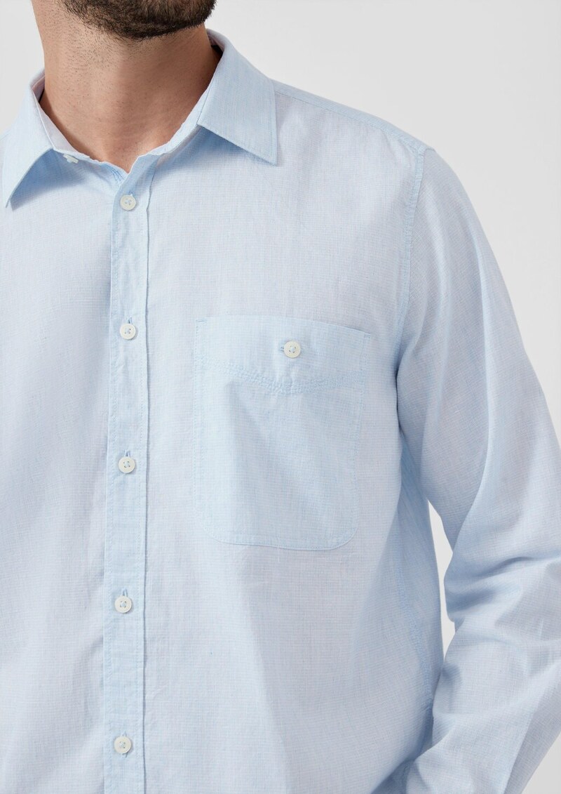 Regular Fit: Strukturiertes Hemd mit Brusttasche